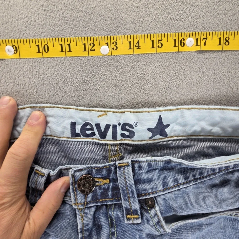 VTG Levis Engineered Shorts Mens 34 Blue Star Buckle Back Jorts Jeans 12
